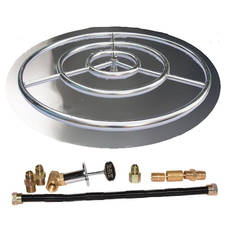 Tretco 36 in. Stainless Steel Pan Ring Pro-Kit Liquid Propane FPK-OBRSS-BK3P-36LP
